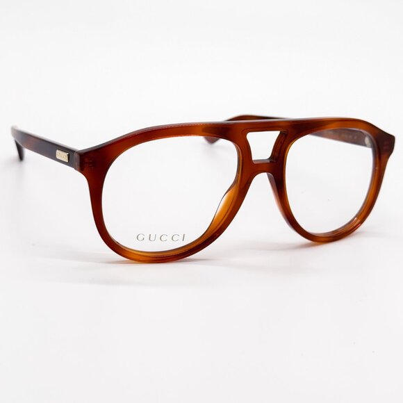 NEW GUCCI GG1320O 002 HAVANA PILOT UNISEX EYEGLASSES GUCCI - Picture 9 of 12